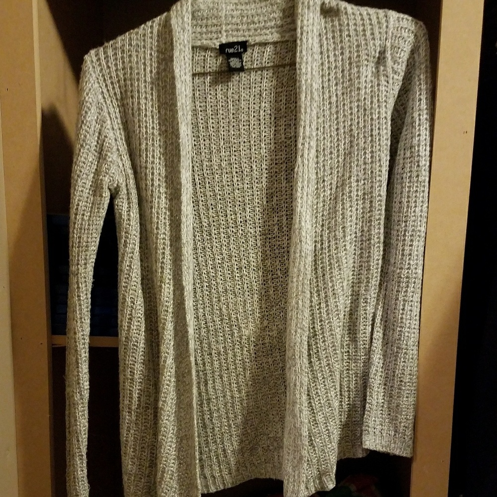 Grey and white cardigan